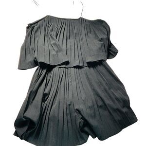 CC Cousin Couture Black Romper Shorts Sz S Small Pleated